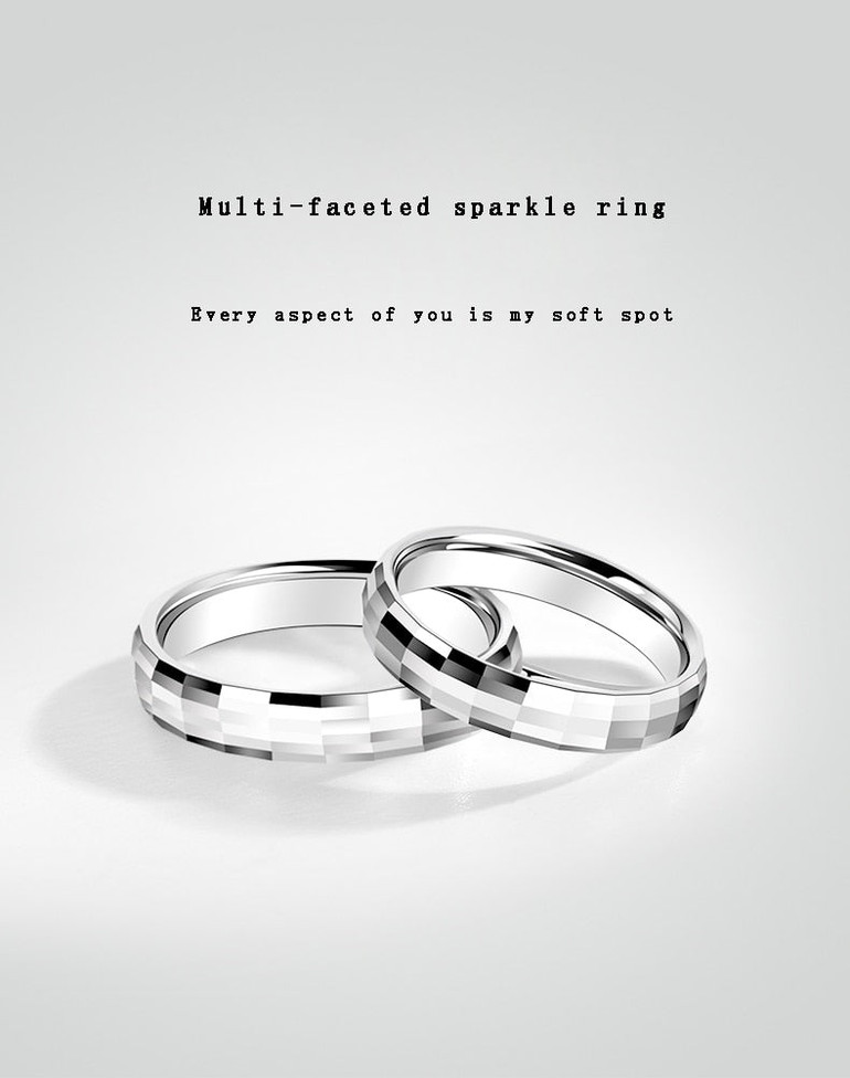 Couple Rings, White Tungsten Rings for Wedding, Engagement,Anniversary gift 4mm Width, High Polished Comfort Fit, Free Shipping, Customized