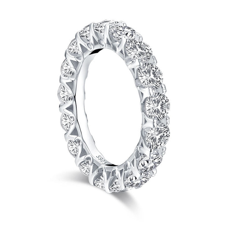 925 Sterling Silver Bridal Ring 4.5 Ct Round Synthetic Diamond Wedding Engagement Wedding Silver Ring For Women