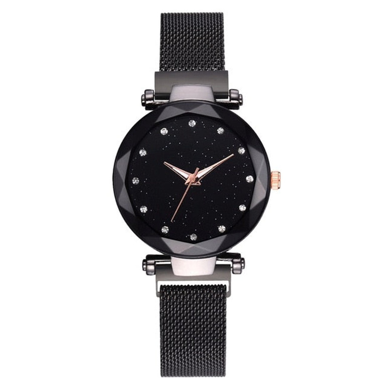 Luxury Women Watches Ladies Magnetic Starry Sky Clock Fashion