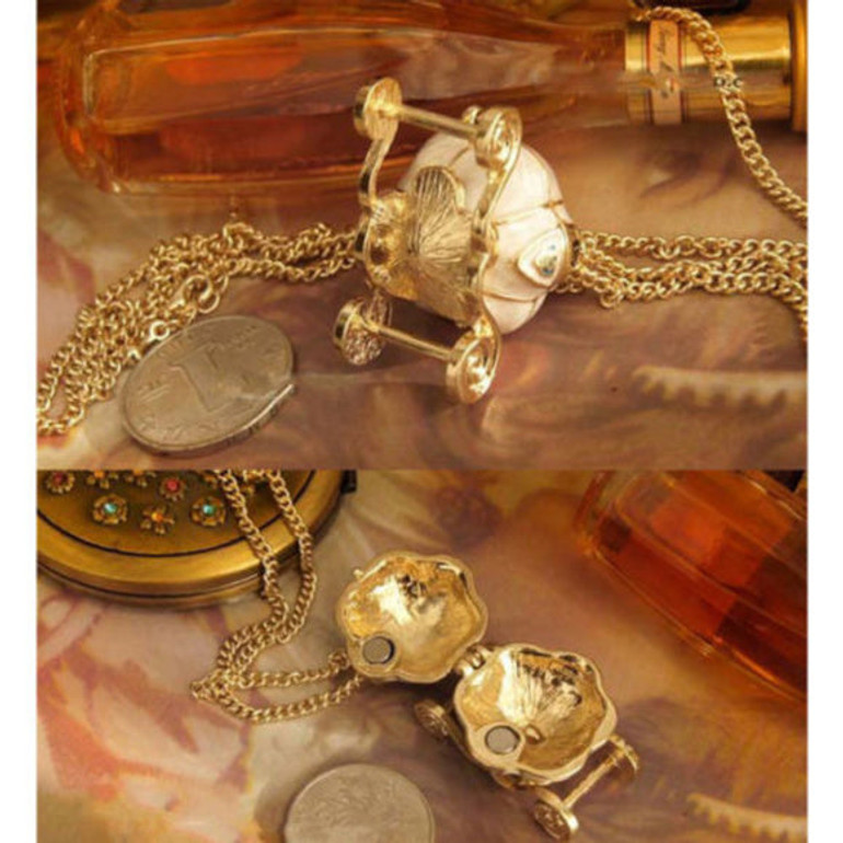 Princess Pumpkin Carriage Charm Locket Necklace