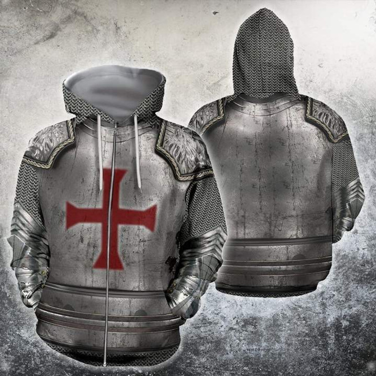 Knights Templar 3D Print Hoodie/Sweatshirt/Jacket/Shirts Unisex Medieval Middle Ages Hooded Sweatshirt