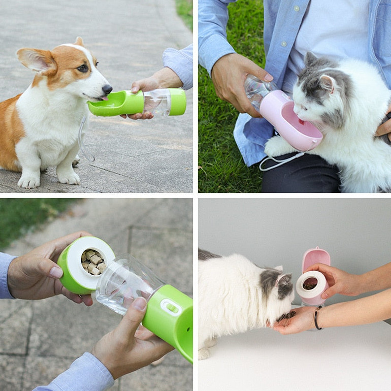 Pet Portable Water Bottle and Feeder Bowl