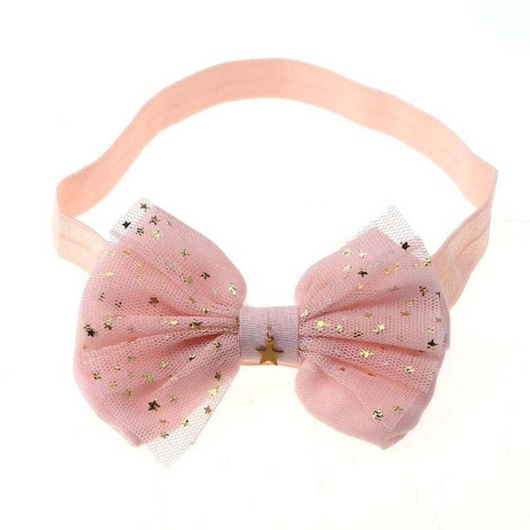 New Star Print Lace Baby Headband Children Girls Bow Head Band Headwear Hair Accessories