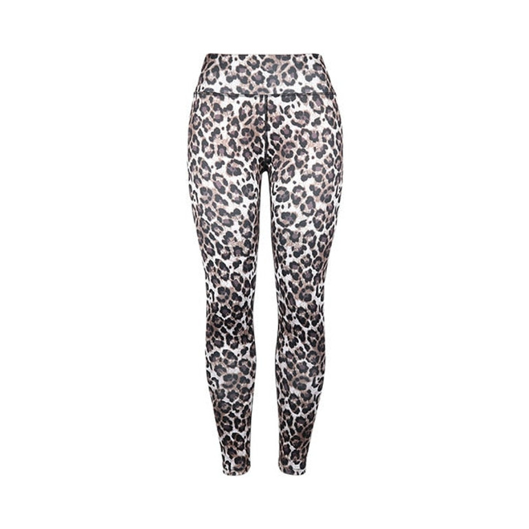 Fashion Sexy Leopard Gym Fitness Leggings Women Sports High Waist Workout Leggins Push up Printed Pants Stretchy Booty Jogging