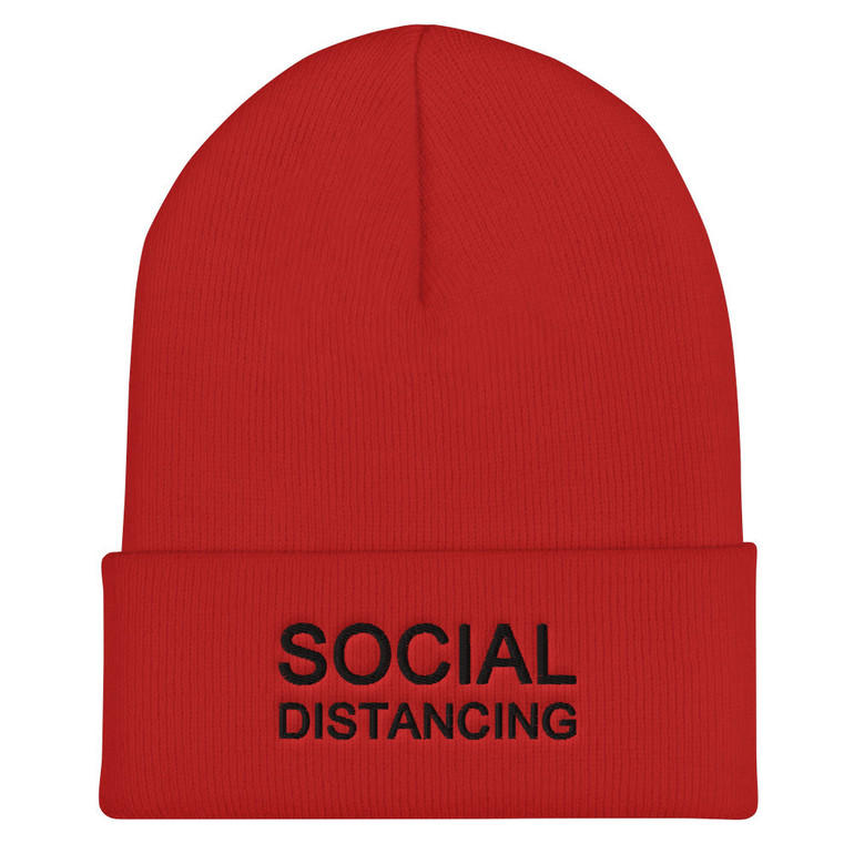 Social Distancing Unisex Cuffed Beanie
