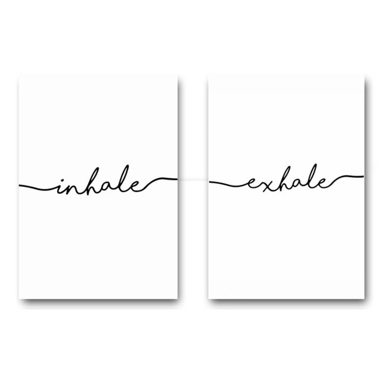 Inhale Exhale Nordic Poster Minimalist Canvas Art Prints Wall Art Painting Decorative Picture Living Room Decoration Home Decor