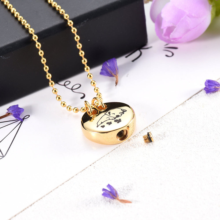 Sleeping Dog Cremation Necklace