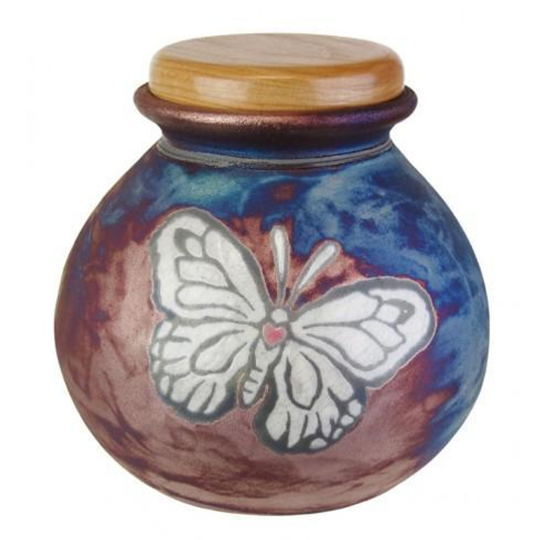 Butterfly Raku Urn