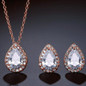Teardrops Shape Dangle Drops Earrings Necklace Jewelry Set