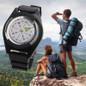 1Pc Military Tactical Wrist Compass Outdoor Black Band Watch Compasses Hiking Guiding Tools