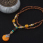 Beewax and stone handmade  necklace