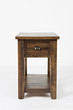 Wooden One Drawer Chairside Table, Dakota Oak Brown