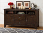 Wooden Media Unit with 2 door Cabinets, Chocolate Brown