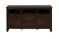 Wooden Media Unit with 2 door Cabinets, Chocolate Brown