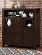 Spacious Wooden Cabinet with Rough-Hewn Saw Marks, Chocolate Brown