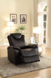 Glider Recliner Chair With Adjustable Headrest, Black