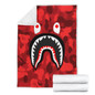 Bape Shark Camo Red Premium Blanket