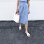 Elegant V Neck Stripe Casual Dress