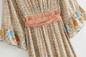 Boho Vintage Floral Print Kimono Sleeve Long Dress