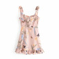 Sexy Vintage Print Ruffle Bow Tie Sleeveless Boho Dress