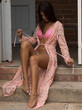 Hollow Embroidered Lace-up Cover-up Swimwear