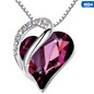 Infinity Love Heart Pendant Necklace Made With Crystals Birthstone Jewelry