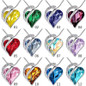 Infinity Love Heart Pendant Necklace Made With Crystals Birthstone Jewelry