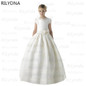 White Lace Girls Dresses Floor Length First Communion Dress Princess Dress