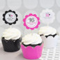 Personalized Sweet 16 or 15 Cupcake Wrappers & Cupcake Toppers (Set of 24)