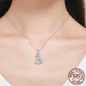 925 Sterling Silver Romantic Dolphins Pendant + Necklace