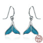 925 Sterling Silver Whale Tail Earrings