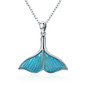 925 Sterling Silver Whale Tail Pendant + Necklace