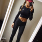 Fashion Push Up Women Workout Slim Polyester V-Waist Leggings