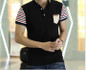 Men's Fashion Button Striped T-Shirt