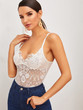 Floral Lace Cut-out Back Sheer Teddy Bodysuit