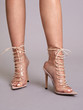 Open Toe Lace-up Front Stiletto Heels