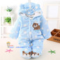 Newborn Baby Rompers 2017 Winter Warm Girls Clothing Coral Fleece Boy Clothes Cartoon Bear Hooded Down Snowsuit Infant Jumpsuits