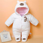 Newborn Baby Romper Jumpsuit Cute Winter Warm Long Sleeve Coral Fleece Infant Rompers Cartoon Baby Boy Clothes Babies Jumpsuits