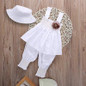 Newborn Baby Girls Princess Dress Tops Pants Hat 3pcs Kids Outfits Sets Baby Girls Clothes Set Girls Clothing Set 0 24M