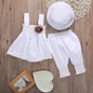 Newborn Baby Girls Princess Dress Tops Pants Hat 3pcs Kids Outfits Sets Baby Girls Clothes Set Girls Clothing Set 0 24M
