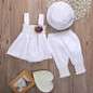 Newborn Baby Girls Princess Dress Tops Pants Hat 3pcs Kids Outfits Sets Baby Girls Clothes Set Girls Clothing Set 0 24M