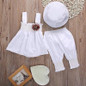 Newborn Baby Girls Princess Dress Tops Pants Hat 3pcs Kids Outfits Sets Baby Girls Clothes Set Girls Clothing Set 0 24M