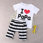 2pcs Toddler Infant Baby Boys Girls Short Sleeve T-shirt Tops+ Stripe Short Pants Outfits set