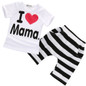 2pcs Toddler Infant Baby Boys Girls Short Sleeve T-shirt Tops+ Stripe Short Pants Outfits set