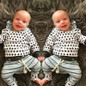 2PCS Newborn 2016 New Fashion Baby Boys Girl Hooded Tops Sweatshirt + Pants Outfit 2pcs set newborn baby boy clothes sets