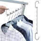 2pcs Multifunction Laundry Organization Drying Racks Wardrobe Space Saver Saving Metal Magic Hanger Clothes Closet Hook Racks