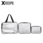 3pcs Transparent Clear Cosmetic Bags Waterproof PVC Makeup Bags Travel Organizer Beauty Case Toiletry Bag Bath Wash Make Up Box