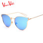 H VENI VEDI 2017 new Vintage women's sunglasses retro big frame women sun glasses oculos de sol feminino Metal mirror
