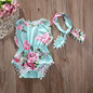 2Pcs/Set Newborn Infant Baby Girl Floral Romper Sleeveless Tassel Jumpsuit +Headband Sunsuit Outfits Clothes