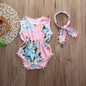 2Pcs/Set Newborn Infant Baby Girl Floral Romper Sleeveless Tassel Jumpsuit +Headband Sunsuit Outfits Clothes